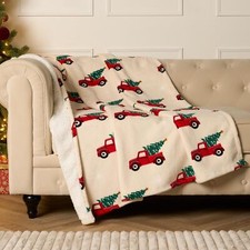 Christmas Fleece Blanket Sherpa Throw Over Bed Warm Supersoft Plush Cosy Sofa