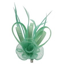 Zac's Alter Ego® Colourful Net Fascinator with Ribbons & Feathers on Clip & Pin