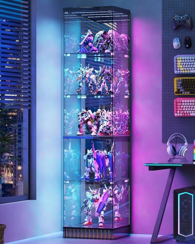 Corner glass display cabinet - glass,