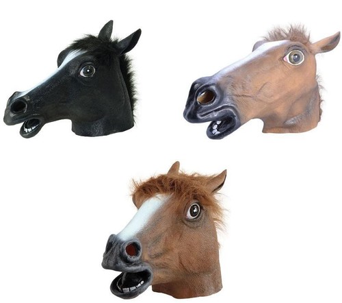 Unisex rubber horse full head - horse,
