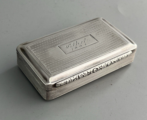 Antique silver snuff - silver,