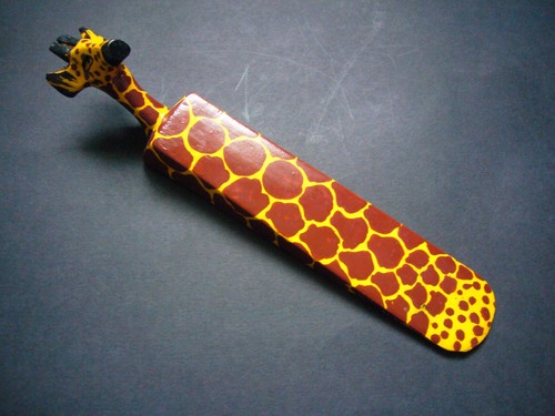 African wooden giraffe - african,