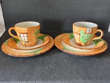 PAIR OF VINTAGE * WESTMINSTER * COTTAGE WARE CUPS, SAUCERS & SIDE PLATES