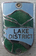 WALKING STICK BADGE WITH PINS - LAKE DISTRICT- BRASS CHROMIUM PLATED - BRAND NEW