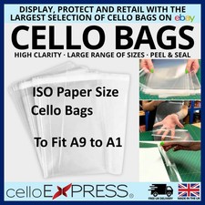 Clear Cello Bags Self Seal - Cellophane Display Prints Standard ISO Artist Size