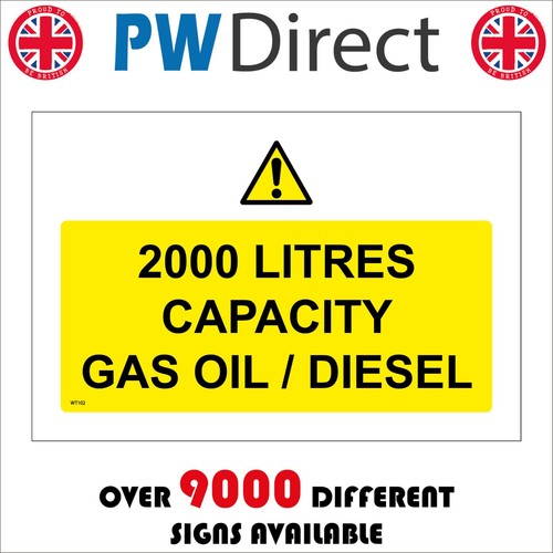 Sign 2000 litres capacity gas - capacity,