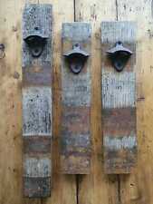 Wall Mountable Rustic Bottle Opener Oak Whisky Barrel Stave Home bar Man Cave