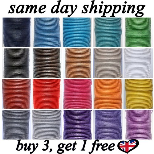2mm waxed cotton cord 10m - 10m, to