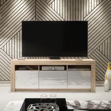 160cm Oak & White Gloss TV