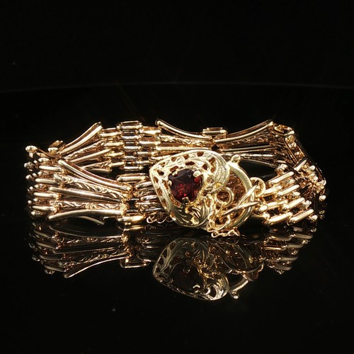 9ct gold gate bracelet - bracelet, 19cm