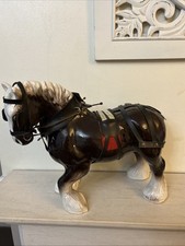 Vintage Melba Ware Ceramic Shire Horse With Some Tack. 70s - 80s.