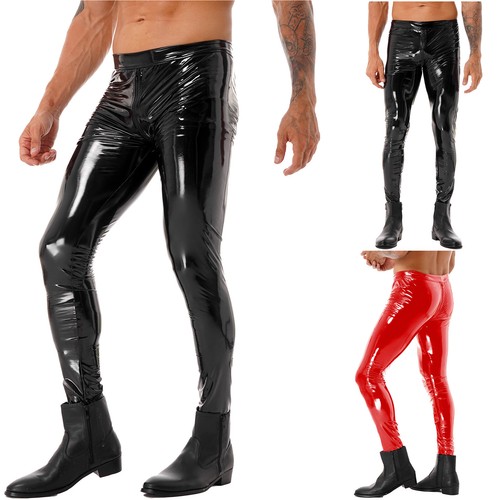 Mens faux leather shiny - uk,