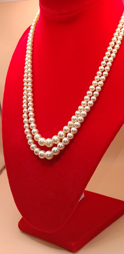Vintage 1950 pompadour pearls - pompadour,
