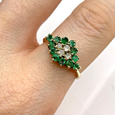 9 ct Gold Emerald & Diamond