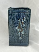 VINTAGE 1960s CELTIC POTTERY Newlyn blue glazed studio pottery "Medallion" vase