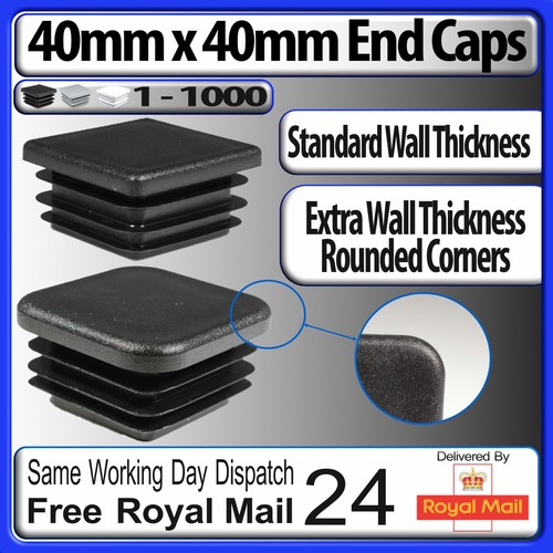 40x40mm square plastic end - plastic,