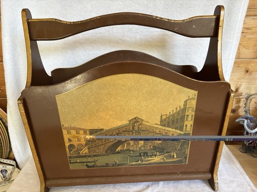 Vintage wooden magazine rack - vintage,