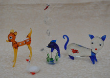 SET OF FIVE GLASS ANIMALS:   INCLUDING MURANO - ORIGINAL VINTAGE!