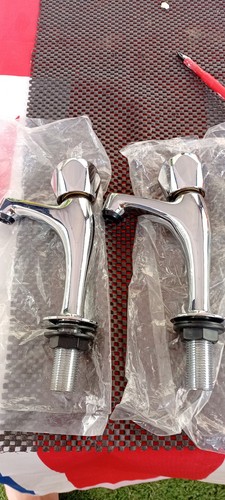 Chrome basin tap - pair, hot