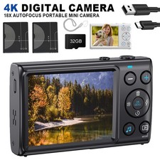 64MP Ultra HD Digital Camera 18X Zoom With 32G 1080P Video Recorder Camcorder UK