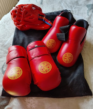 Blitz Kids Martial Arts Sparring Kit - Taekwondo, Kickboxing, Karate - Red Small