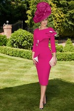 VENI INFANTINO MOTHER OF THE BRIDE DRESS SIZE 8 IN MAGENTA/IVORY  NEVER WORN 