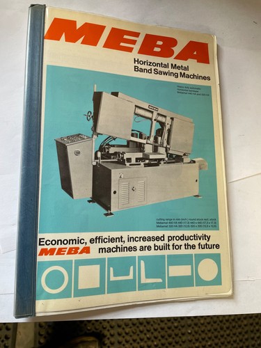 Meba horizontal bandsaw manual - meba,