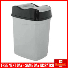 15L Plastic Swing Lid Bin Recycle Rubbish Trash Container Kitchen Home Office