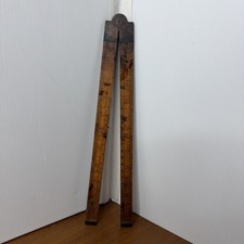 Antique STEPHENS & Co Wood And Brass Folding Ruler 24”