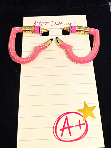 Betsey johnson pink enamel - betsey,