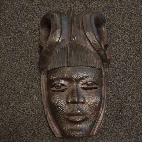 Heavy hardwood african mask - heavy,