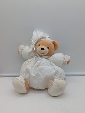 KALOO CHUBBY TEDDY BEAR 7” WHITE BRODERIE ANGLAISE BABY SOFT HUG TOY 2008