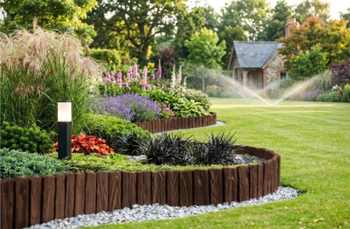 Brown garden edging wood - brown,