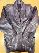 Vintage Italian Vera Pelle Leather Jacket Womens Small - Burgundy -Shoulder Pads