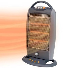 Halogen Heater Upright Flat Portable Electric Fan Heater 3 Bar Heat mode 1200W