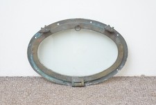 Antique porthole old brass bronze boat ship 48 cm x 32 cm / 8 kg large rare oval