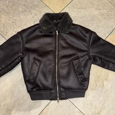 Black Zara leather bomber
