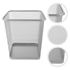  Circular Mesh Waste Paper Bin Small Trash Can Hollow Metal Dustbin