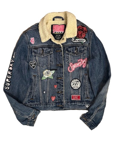 Superdry sherpa denim jacket - denim,