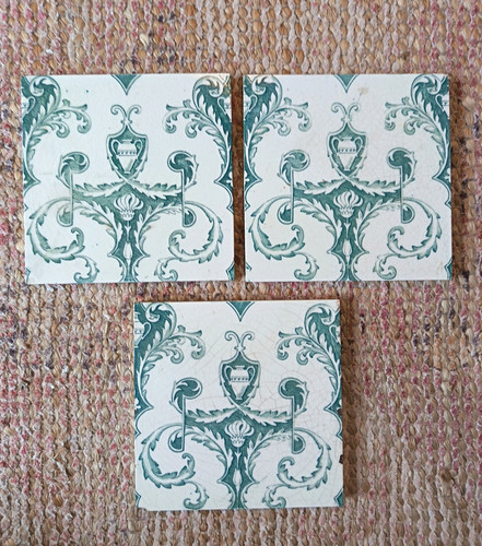 Antique fireplace tiles - antique,