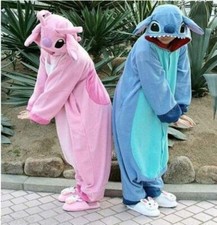 Adult  Stitch Kigurumi Pajamas Stitch Angel Cosplay Costume Pajamas