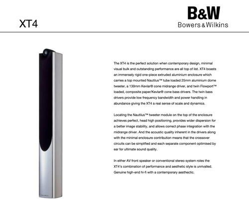Xt4 single speaker - b&w,