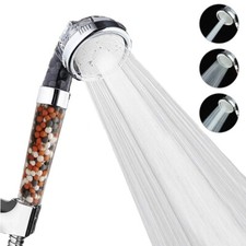 New Shower Head 3 Mode High Pressure 40% Water Saving Filters Adjustable Ionic