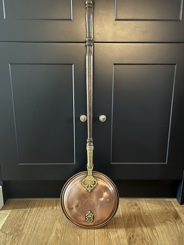 Antique copper bed warmer - antique, with