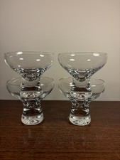 Set of 4 Dartington Crystal Champagne Coupe Glasses Saucers Cocktail Espresso
