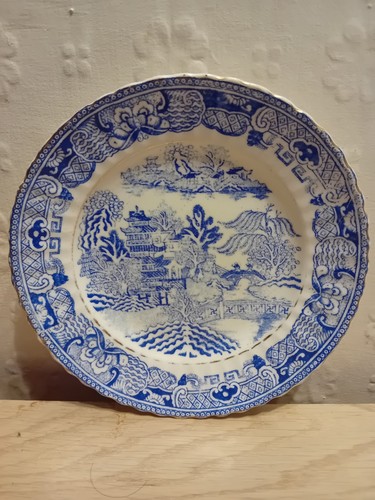 Vintage blue white 7 inch - vintage,