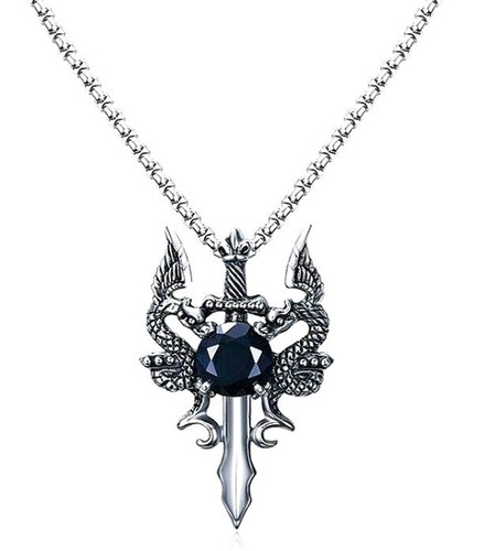 Dragon sword pendant - dragon, necklace