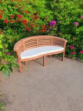 Teak Banana Curved Horizontal Bench 3 Seater Extra Thick With Cushion Delivery!