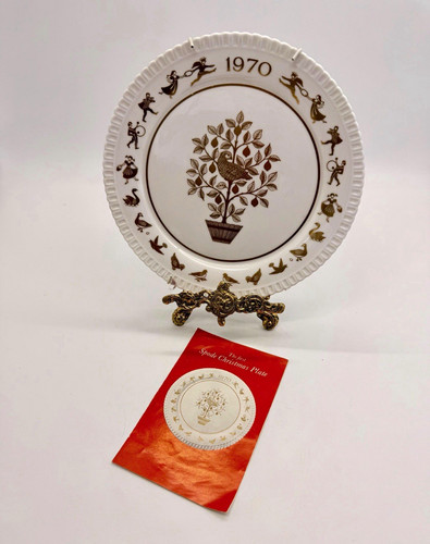 Vintage spode christmas plate - vintage,