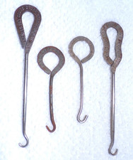 Antique Vintage Shoe Button Hook Lot of 4 Different Hooks